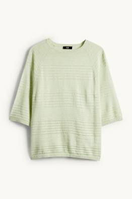 Pullover - Leinen-Mix - strukturiert