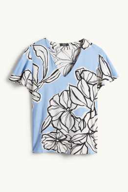 Bluzka z dekoltem V - w kwiaty