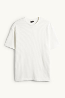 Knitted T-shirt - relaxed fit - ribbed