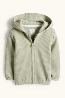 Hanorac cu fermoar și glugă pentru bebeluși - structurat