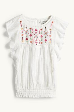 Musselin-Bluse - strukturiert