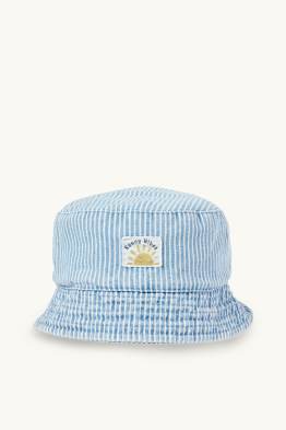 Słoneczko - niemowlęca czapka dżinsowa - w paski