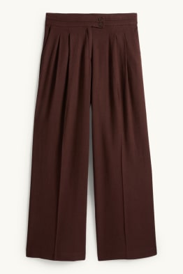 Pantalon met linnengehalte - mid waist - loose fit