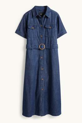 Jeans-Blusenkleid mit Gürtel