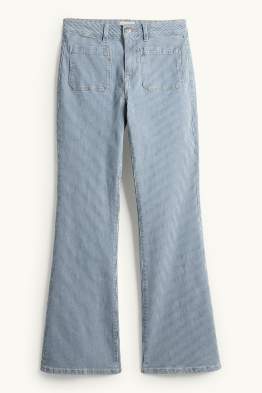 Flared Jeans - Mid Waist - gestreift