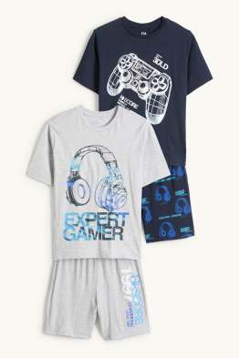 Lot de 2 - jeux vidéo - pyjashorts - 4 pièces