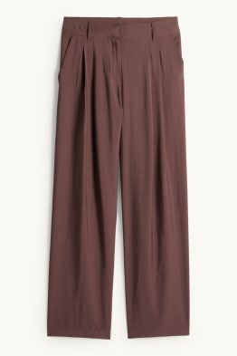 Stoffhose - Mid Waist - Wide Leg