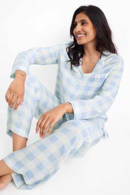 Viskose-Pyjama - kariert