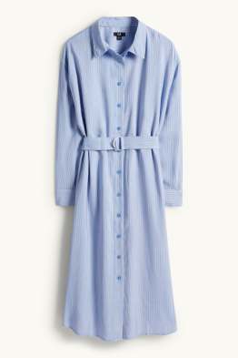 Blusenkleid mit Gürtel - gestreift