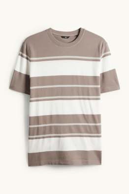 T-shirt - regular fit - à rayures - finition texturée