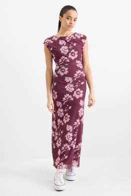 Mesh-Kleid - geblümt