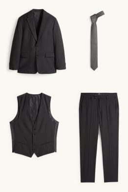 Completo con cravatta - regular fit - tessuto elasticizzato - 4 pezzi
