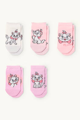 Multipack 5 perechi - Pisicile aristocrate - șosete sub gleznă cu motive
