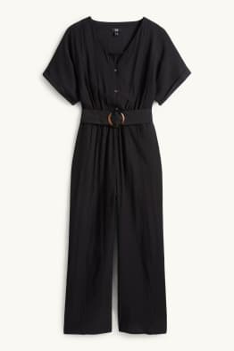 Jumpsuit mit Gürtel - strukturiert
