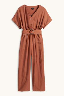 Jumpsuit mit Gürtel - strukturiert