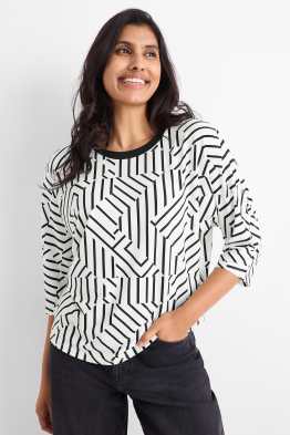 T-Shirt - Relaxed Fit - gemustert