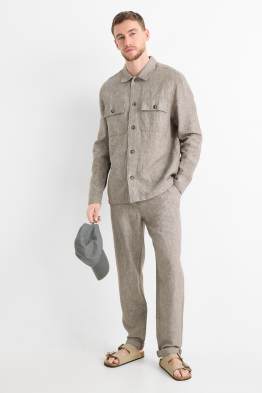 Chino - tapered fit - lin mélangé