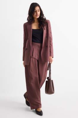 Business-Hose mit Leinen-Anteil - High Waist - Regular Fit