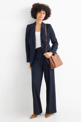 Business-Hose - Mid Waist - Relaxed Fit - Nadelstreifen