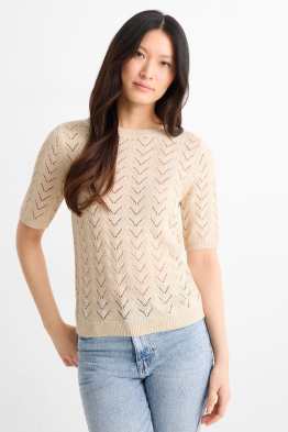 Strickpullover - kurzarm