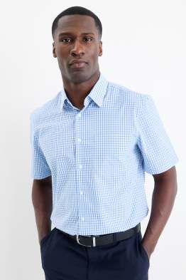 Chemise de bureau - regular fit - col kent - à carreaux