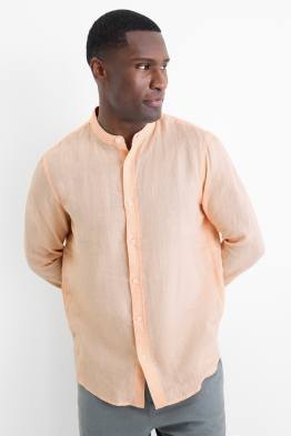 Chemise en lin - regular fit - encolure montante