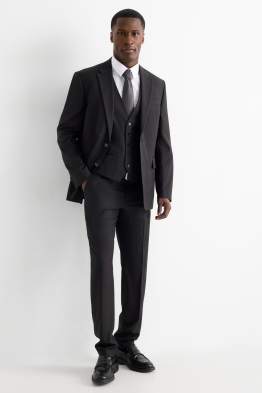 Completo con cravatta - regular fit - tessuto elasticizzato - 4 pezzi