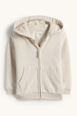 Hanorac cu fermoar și glugă pentru bebeluși - structurat