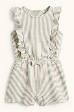 Tuta per neonati - a righe - tessuto tramato