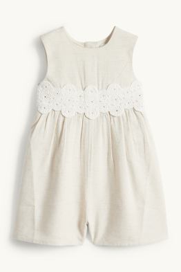 Tutina neonate pizzo misto lino