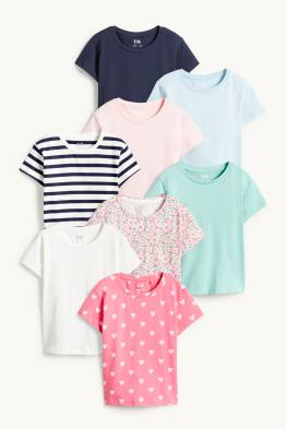 Multipack 8er - Herz und Blume - Kurzarmshirt