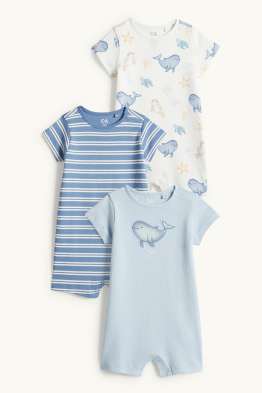Confezione da 3 - foca e balena - pigiama per neonati
