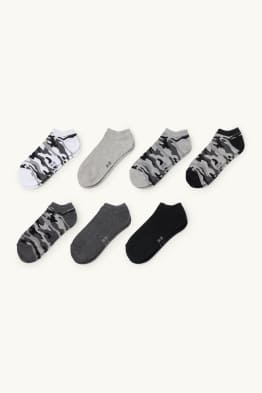 Lot de 7 paires - socquettes de sport - à motif
