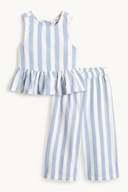 Set - Top und Stoffhose - 2 teilig - gestreift