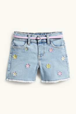 Fiori - shorts di jeans con cintura