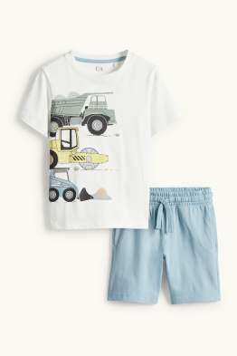 Werk in uitvoering - set - T-shirt en korte broek - 2-delig