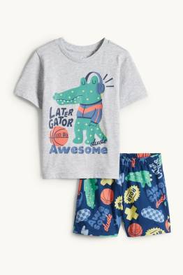 Krokodyl - letnia piżama - 2 części