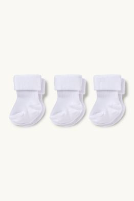 Multipack of 3 - newborn socks - ribbed
