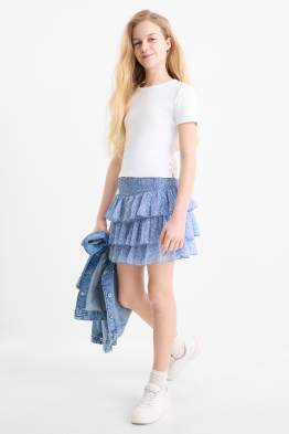 Set - t-shirt e gonna - 2 pezzi - a fiori