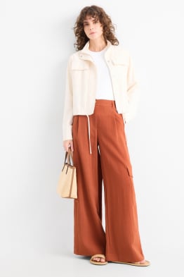 Cargohose - High Waist - Wide Leg