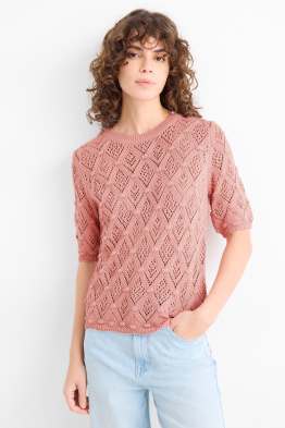Strickpullover - kurzarm