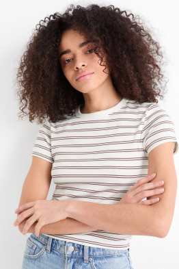 T-Shirt - Slim Fit - gestreift