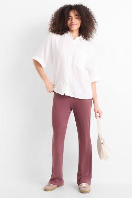 Straight Leggings - gerippt