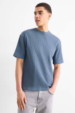 Knitted T-shirt - relaxed fit - ribbed