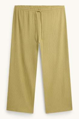 Jersey-Hose - Mid Waist - Wide Leg - strukturiert