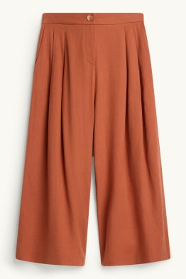 Kalhoty culotte - mid waist - wide leg