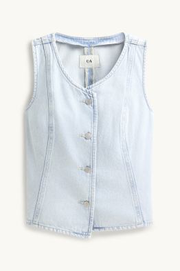 Dżinsowa kamizelka - z wcięciem w talii