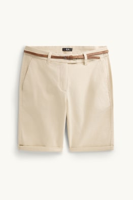 Bermudas mit Gürtel - Mid Waist
