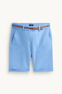 Bermudas mit Gürtel - Mid Waist