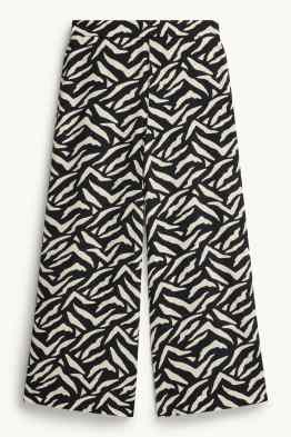 Stoffhose - Mid Waist - Straight Fit - gemustert